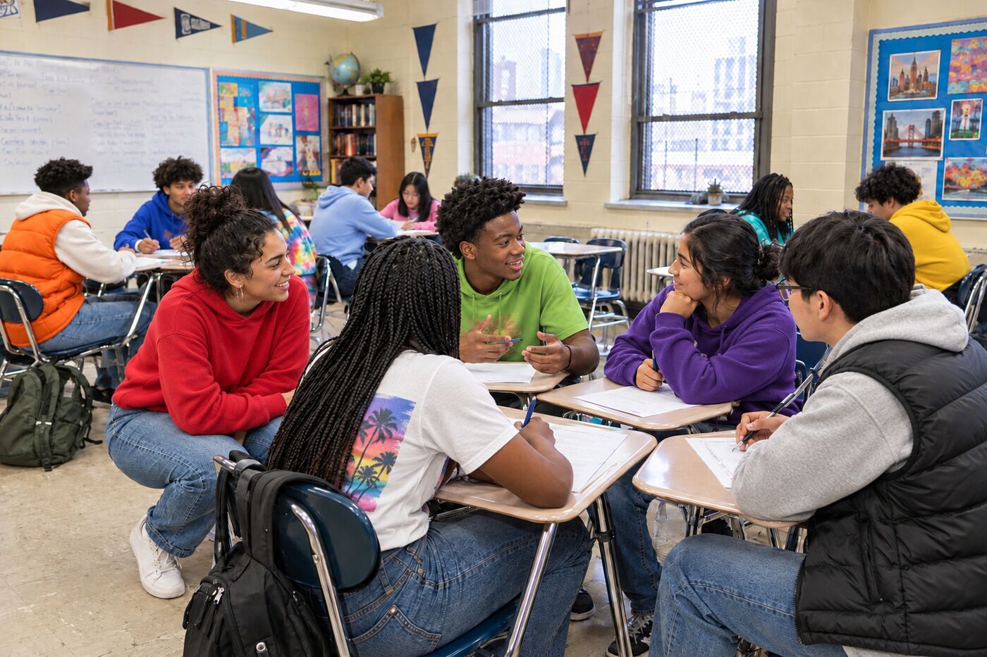 Young adults practicing a mock interview